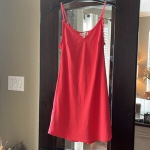 cloth & stone bright red/orange color cami slip dress, size XS